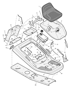 Chassis And Hood Diagram and Parts List for 309000X8NA  Briggs and Stratton Lawn Tractor